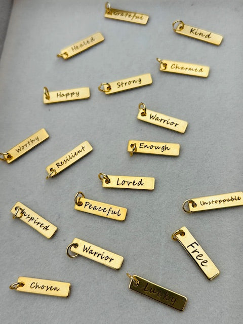 Affirmation Charms: Gold Bar